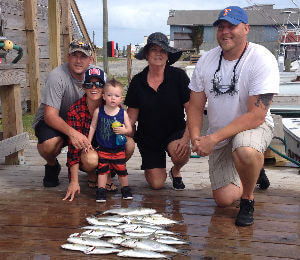 Inshore fishing for bluefish on a half day charter.